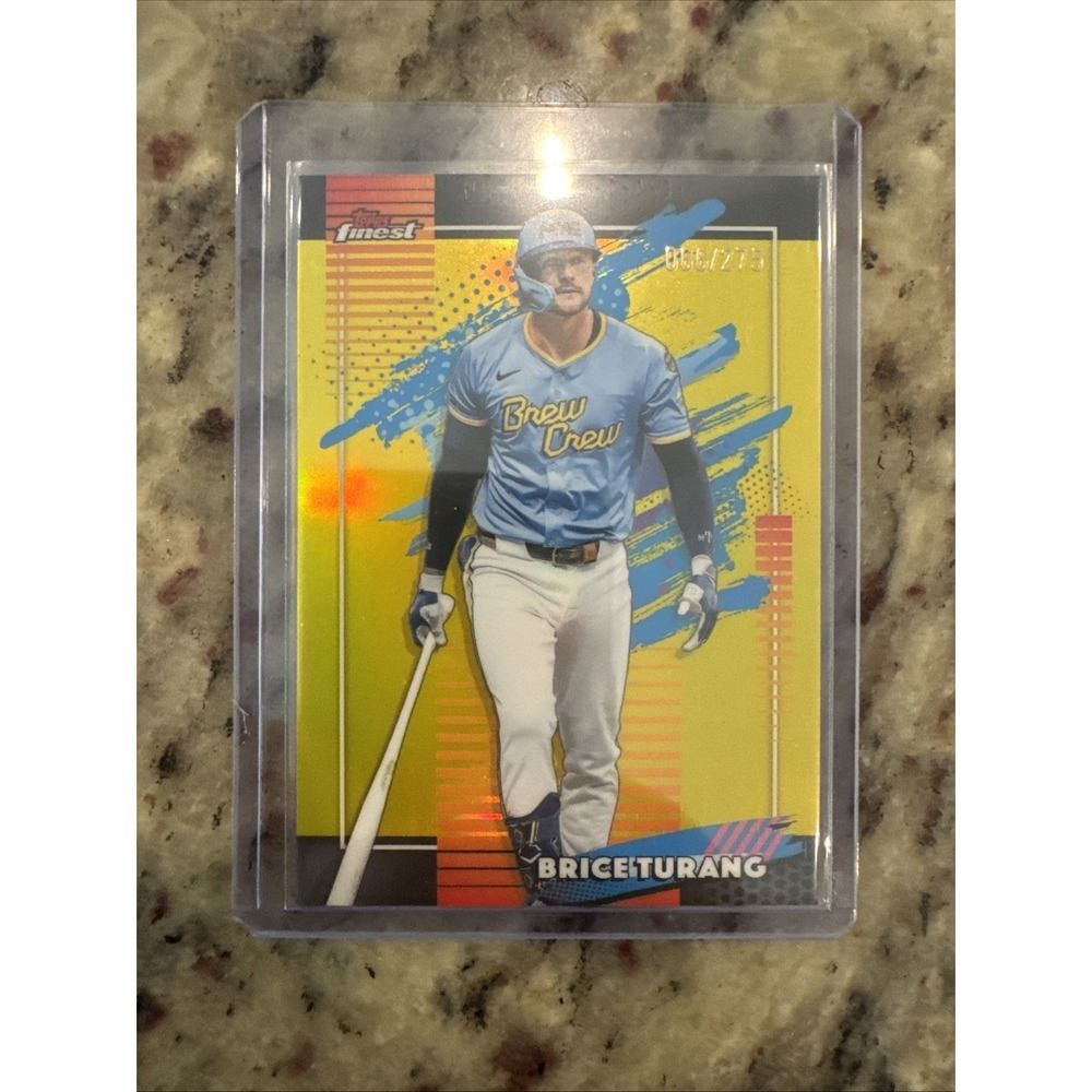 2026 Topps Finest Brice Turang Yellow Refractor #66/275 Milwaukee Brewers